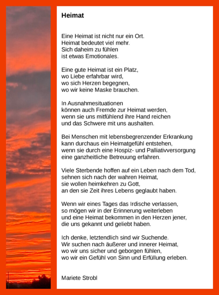 Gedicht "Heimat" von Mariete Strobl